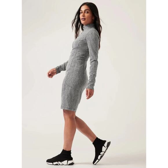 Athleta Delancey Textured Dress Braiden Black NWT XXS $169‎ Sporty Flattering - Picture 4 of 9